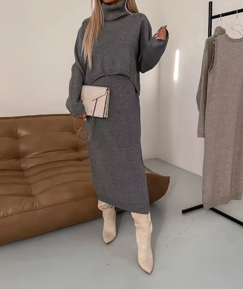 CityGlow: Elegant Knit Two-Piece Urban Set 2025