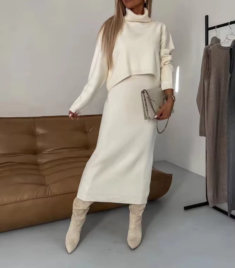 CityGlow: Elegant Knit Two-Piece Urban Set 2025