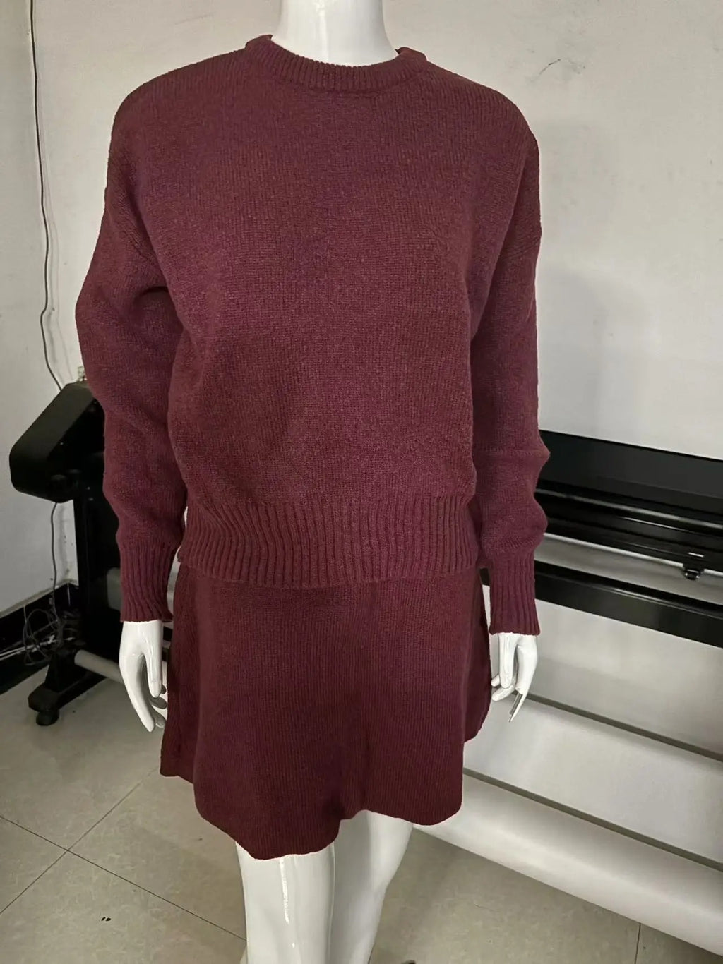 Autumn Winter Knitted Skirt Set